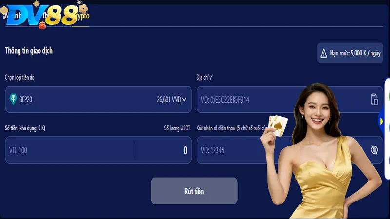 Hướng Dẫn Nạp/Rút Crypto Tại DV88 Nhanh Nhất 5 Giao dịch rút Crypto tại DV88 chi tiết